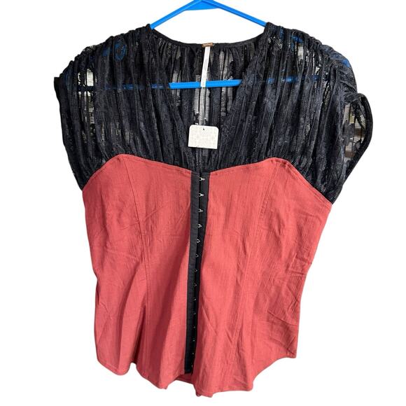 Revolve Free People Rumor Has It Top Burnt Henna Small Coquette Bohemian NWT - Picture 1 of 8